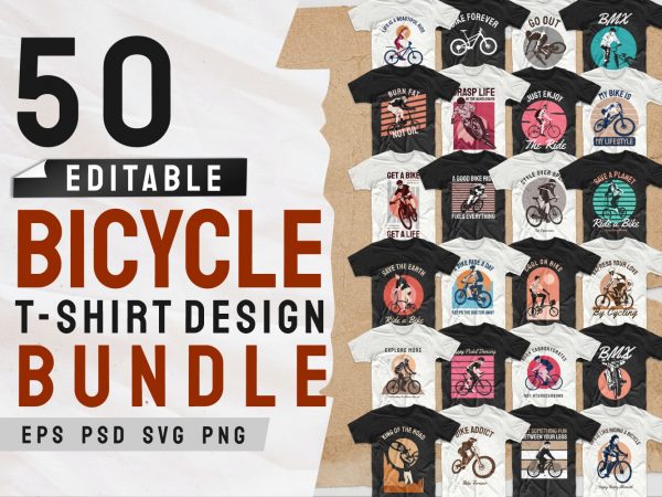 Bicycle T Shirt Design Bundle Bike T Shirt Design Slogan Quotes Pack