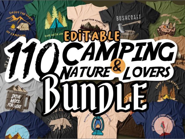 Camping t shirt design bundle, T-shirt design vector packs, adventure, forest, campfire, svg, png,