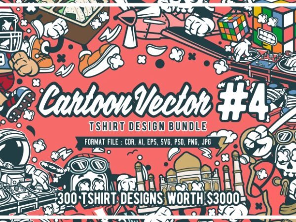 300 cartoon vector tshirt designs bundle #4