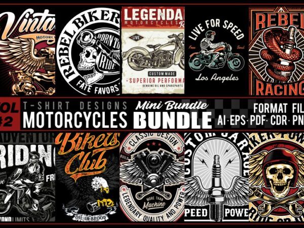 MOTORCYCLES MINI BUNDLE VOL 2 t shirt designs for sale